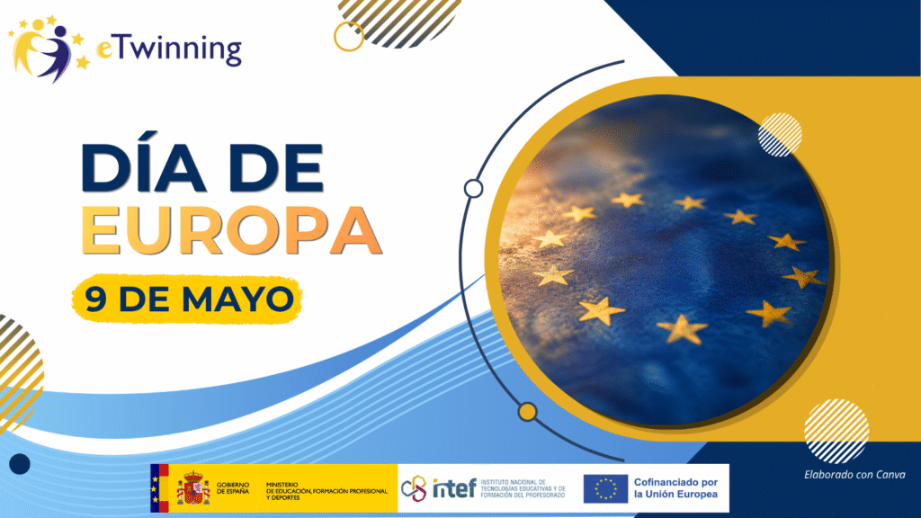 Cartel abstracto del 9 de mayo día de Europa