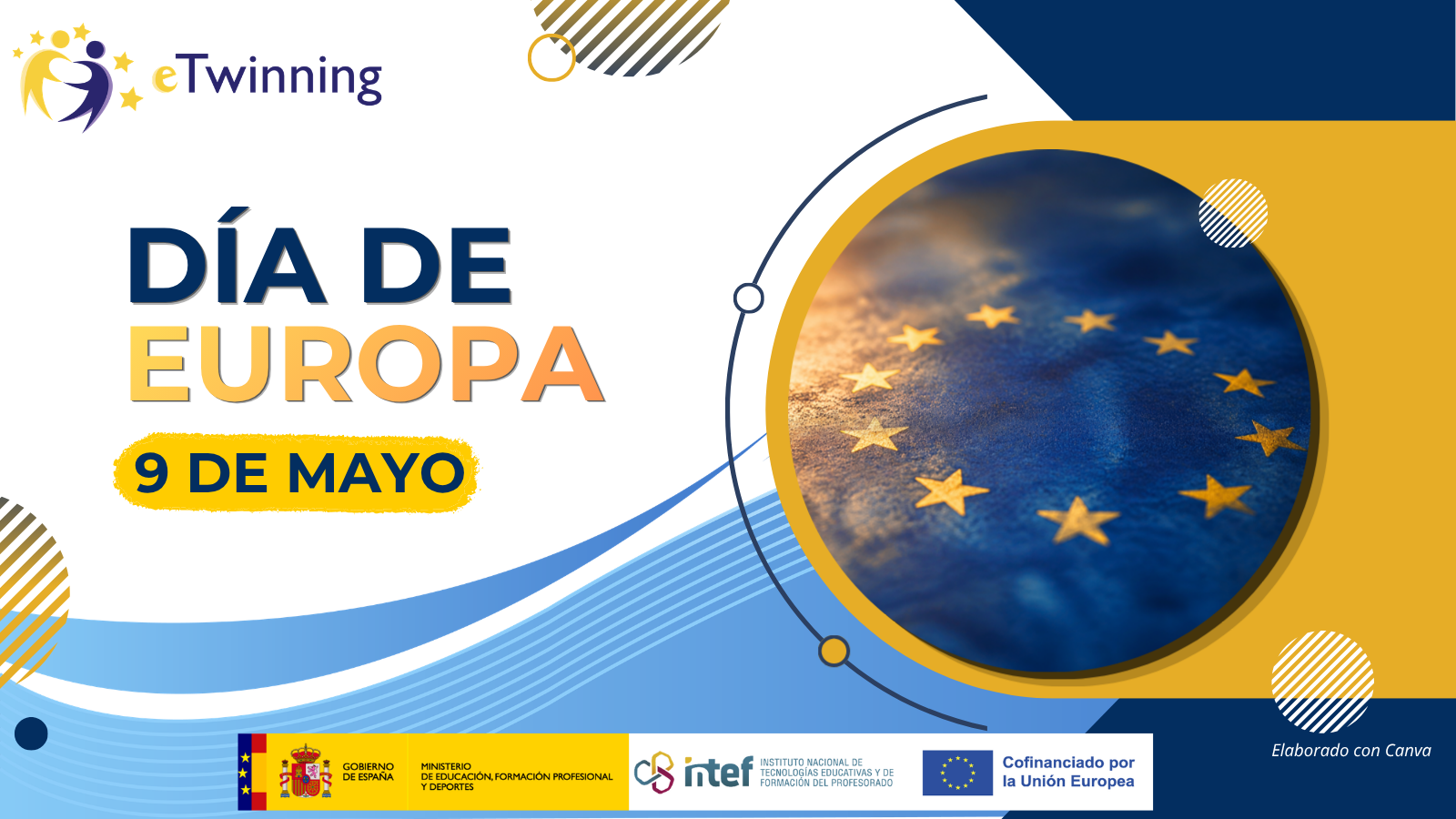 Cartel abstracto del 9 de mayo día de Europa