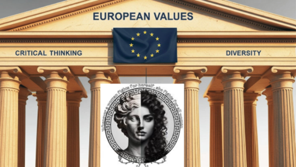 Imagen con el logo del proyecto y los valores europeos