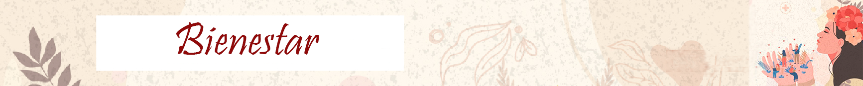 Banner con mujer sosteniendo en manos a personas