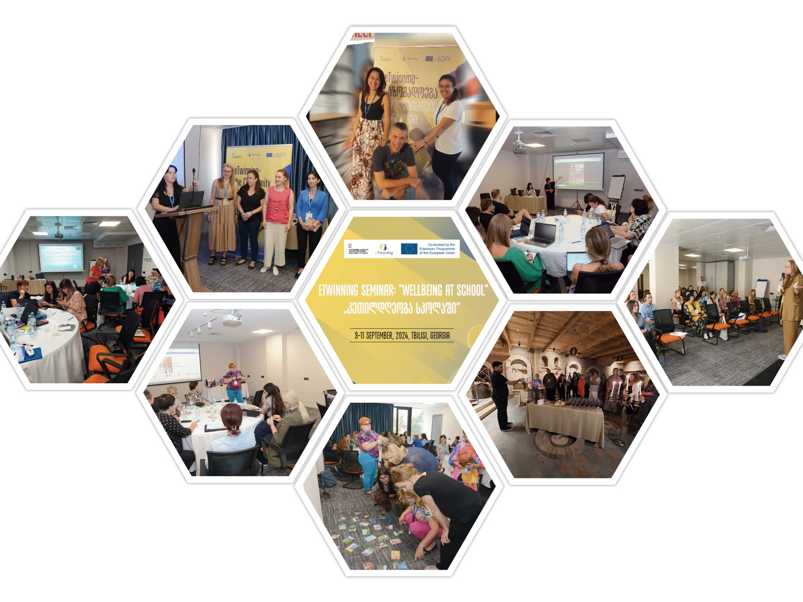 Collage de imágenes de las actividades desarrolladas durante el seminario, muestra personas en los talleres