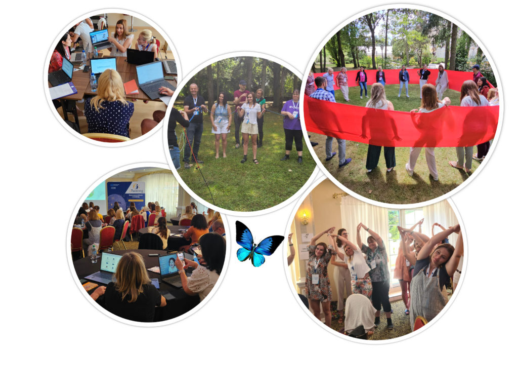 Collage de fotos de las actividades del evento de Polonia