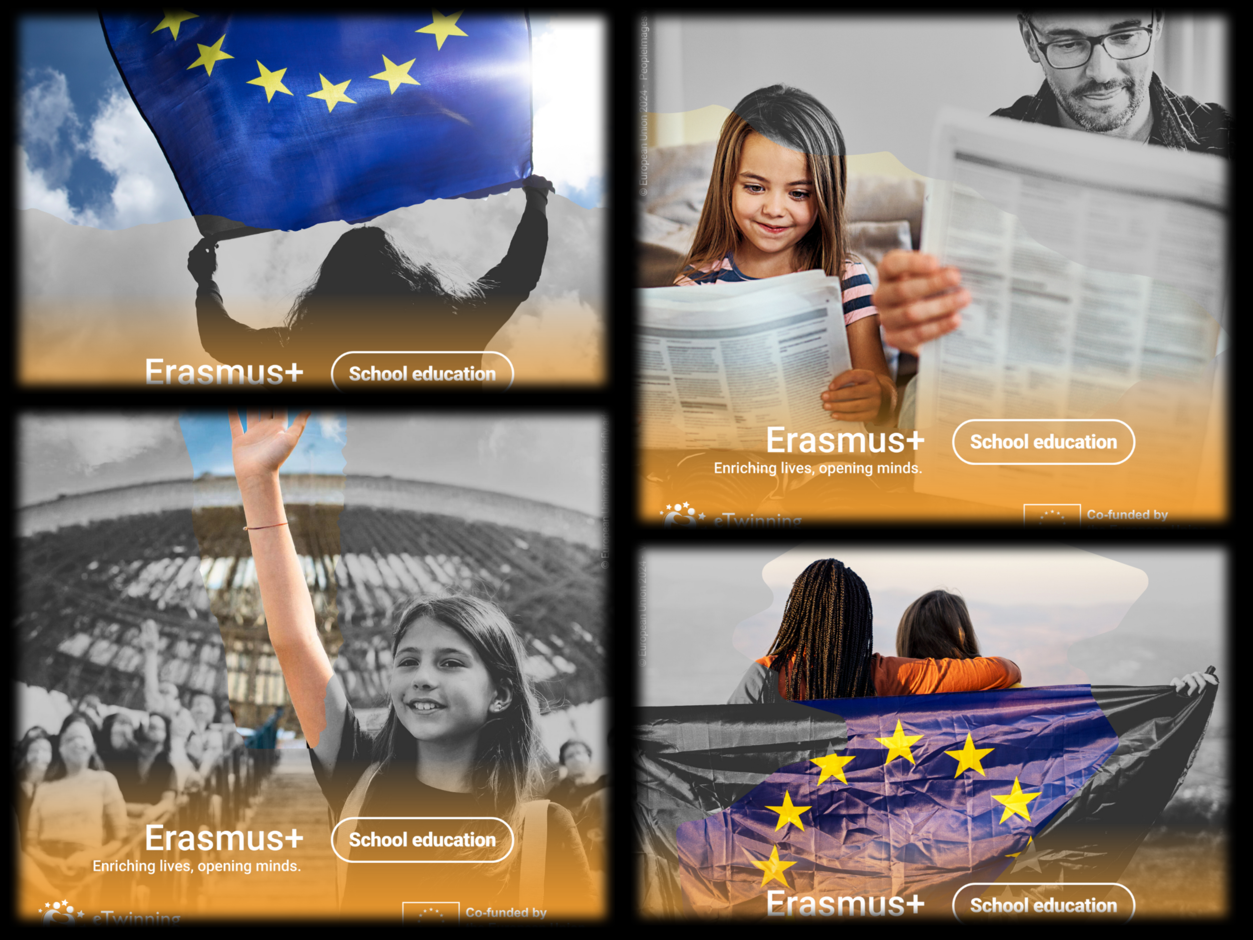 Collage de carteles genéricos del tema del año