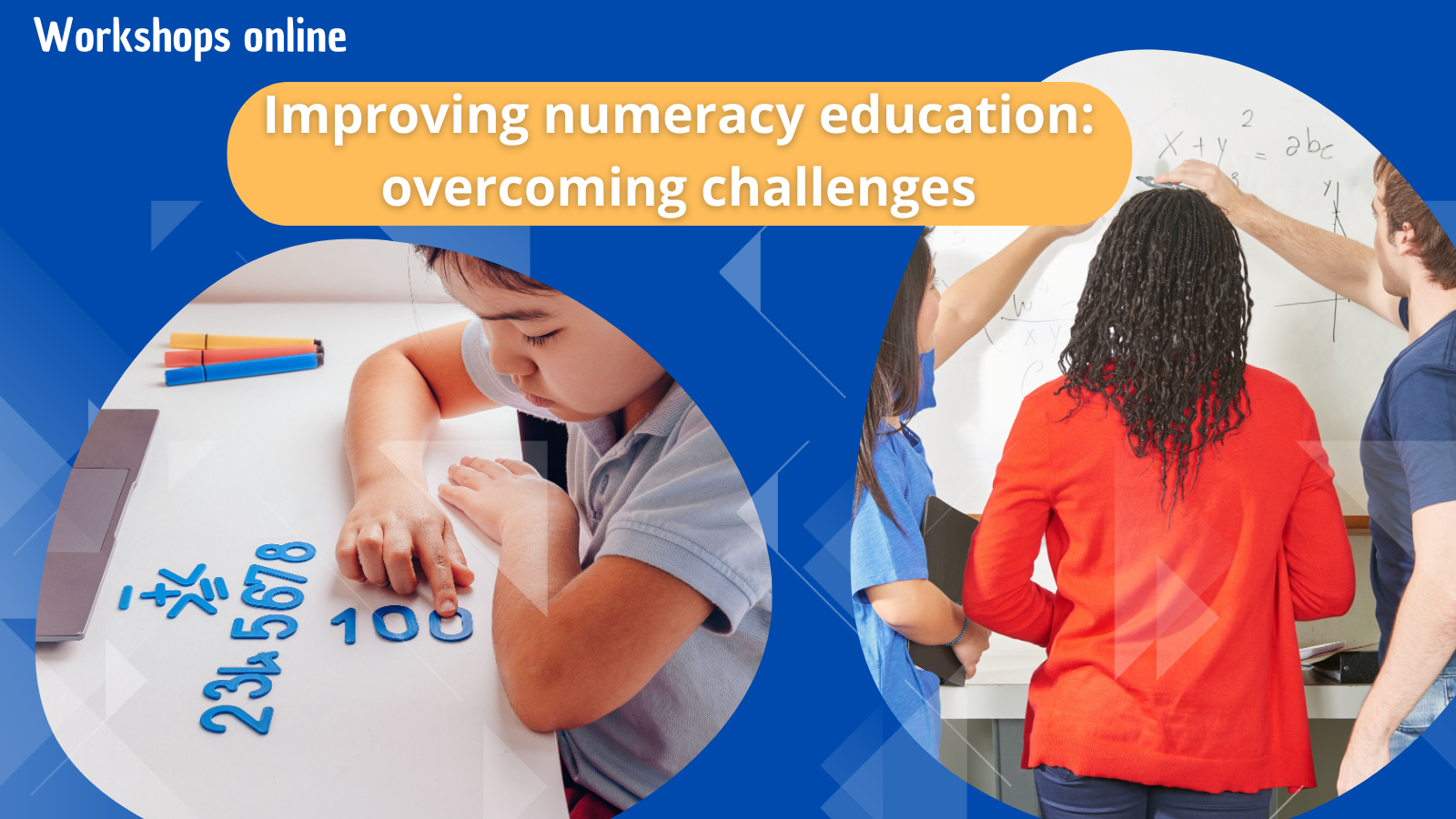 Cartel decorativo de los talleres on line de numeracy